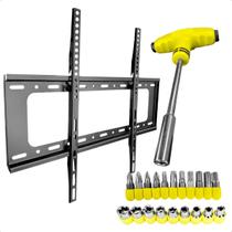 Suporte Fixo de Parede Para TV 40 a 80 Polegadas Até 75kg Kit com Ferramentas 24 Peças Tipo T