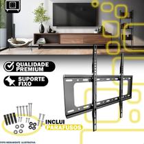 Suporte Fixo de Parede para TV 40 a 80 Polegadas LCD LED Smart 4K Ultra HD até 75kg Universal Aço Carbono Slim 4cm Kit Completo Instalação Fácil