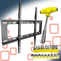 Suporte Fixo de Parede para TV 40 a 80 Universal com Jogo de Chaves Tipo T