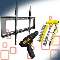 Suporte Fixo de Parede para TV 40 a 80 Universal com Parafusadeira Bivolt 12V e Jogo de Ferramentas 24 Peças Suporte Fixo de Parede para TV 40 a 80 Universal com Parafusadeira Bivolt 12V e Jogo de Ferramentas 24 Peças