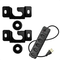 Suporte Fixo de Parede TV 1370” + Extensão 5 Tomadas com Chave Liga/Desliga