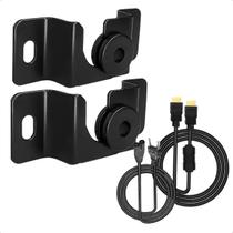 Suporte Fixo de Parede Universal 1370” + Cabo HDMI High Speed Ultra HD + Cabo de Força Oitinho 1m