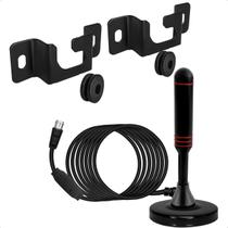 Suporte Fixo Para TV 13 A 70 Polegadas e Antena Interna Digital VHF UHF Cabo 3 Metros