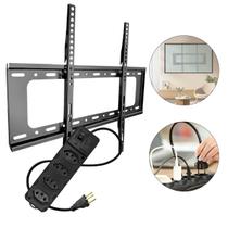 Suporte Fixo Para Tv 40 a 80 Pol Até 75Kg Universal de Parede Com Filtro de Energia Régua 4 Entradas