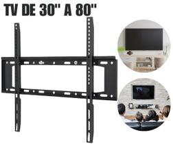 Suporte Fixo para TVs de 30" a 80" Polegadas - Estabilidade e Elegância para sua Sala - Suporta ate 70kg