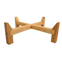 Suporte Fixo Rasteiro De Madeira Para Vaso De Planta N3