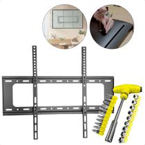 Suporte Fixo TV 40 a 80 Polegadas Parede Kit com Jogo de Ferramentas 24 Peças Tipo T