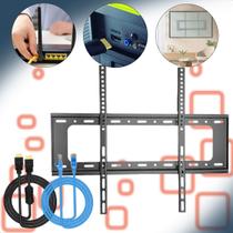 Suporte Fixo Universal de Parede para TV 40 a 80 até 75kg com Cabo HDMI 2m e Cabo de Rede 3m
