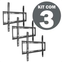 Suporte Fixo Universal TV Monitor Painel 23 a 63 Polegadas Smart LED LCD OLED QLED 50Kg Preto Kit