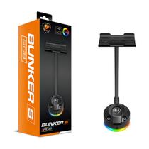 Suporte Fone De Ouvido Headset Cougar Bunker RGB com Sucção a Vácuo e Hub USB