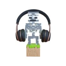 Suporte Fone Headset headphone Mesa Tema Minecraft Esqueleto