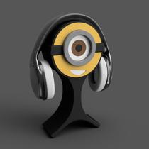 Suporte Fone Ouvido Mesa Headset Gamer MINIONS com e sem fio pc Universal Display Rack