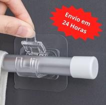 Suporte Gancho Adesivo P/ Bastão Varão Cortinas Guarda Roupa pratico