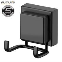 Suporte Gancho Duplo Multiuso Com Ventosa Preto Fosco Future