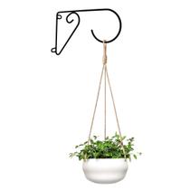 Suporte Gancho Mão Francesa 25,5x16cm Preto Para Vasos e Decoração Pluglar