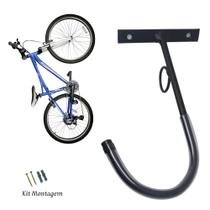 Suporte Gancho para Pendurar Bicicleta na Parede com Argola para Cadeado