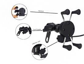 Suporte Garra Celular P/ Motos Universal Com Carregador Usb. - Altomex Suporte Garra Celular P/ Motos Universal Com Carregador Usb. - Altomex