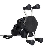 Suporte Garra Moto Smartphone Carregador Retrovisor BMG-20