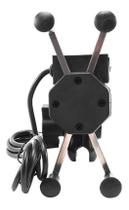 Suporte Garra Para Celular Moto Universal Com Carregador Usb