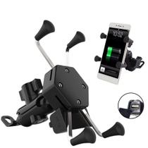 Suporte Garra Para Celular Moto Universal Com Carregador Usb Suporte Garra Para Celular Moto Universal Com Carregador Usb