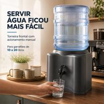 Suporte Garrafão Água Com Torneira 10L 20L Base Dispenser Mesa Bancada Cozinha Escritório Cinza