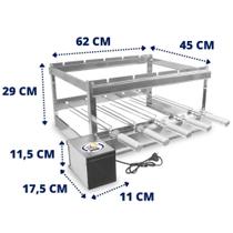 Suporte Giratório 5 Espetos Inox Para Churrasqueira de Tijolo Alvenaria
