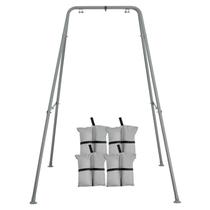 Suporte giratório dobrável FUNLIO para crianças com 4 sacos de areia - cinza Suporte giratório dobrável FUNLIO para crianças com 4 sacos de areia - cinza