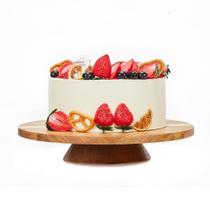 Suporte giratório para bolos GOVOKOI, madeira de acácia, 30 cm, giratório Suporte giratório para bolos GOVOKOI, madeira de acácia, 30 cm, giratório