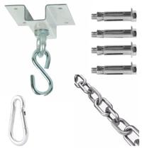 Suporte Giratório Teto P/ Saco De Pancada Cadeira De Balanço Suspensa Completo-0,5MTS Corrente