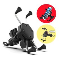 Suporte Gps Celular Celulares Moto Universal Com Carregador