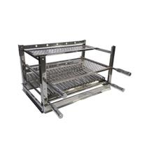 Suporte Grill Manual Inox Churrasqueira 60x45cm Grelha Aluminio Pantheon