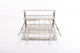 Suporte/grill pratique para grelha e espetos para churrasqueira pre moldada 65cm - medida 54 x 44 inox s. grill