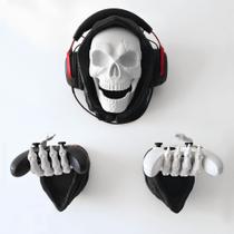 Suporte Grim Reaper Caveira para Headset e Controle - Organizador de Parede Gamer