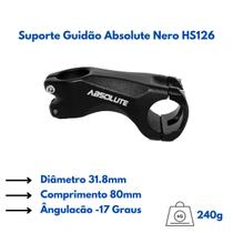 Suporte Guidão Alumínio Absolute Nero HS126 31.8x80mm - 17
