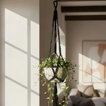 Suporte Hanger Plant de Macramê 80 cm para Vaso COR: CINZA