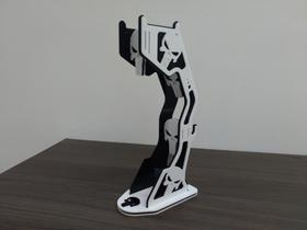 Suporte Headset Justiceiro 100% Acrílico Preto e Branco