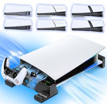 Suporte horizontal Tokluck para PS5 com ventilador de resfriamento e base de carregamento dupla Suporte horizontal Tokluck para PS5 com ventilador de resfriamento e base de carregamento dupla