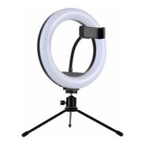 Suporte Iluminador 20cm LED Ring Light Luz Celular Fotografia Filmagens Maquiadores 8" polegadas USB Mini Tripé