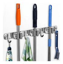 Suporte Inox 7 Ganchos Porta Vassoura Rodo Multiuso Parede Envio Imediato Suporte Inox 7 Ganchos Porta Vassoura Rodo Multiuso Parede Envio Imediato