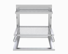 Suporte Inox Para Churrasqueira 3 Espetos Grelha Uruguaia