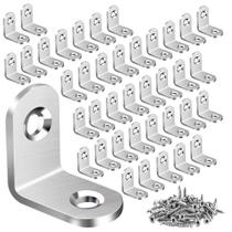 Suporte L Corner Brace Vicuna R em aço inoxidável 40 unidades com parafusos Suporte L Corner Brace Vicuna R em aço inoxidável 40 unidades com parafusos