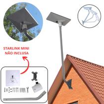 Suporte Longo Compatível Starlink Mini 90cm Fixação em Telhado e Parede Suporte Longo Compatível Starlink Mini 90cm Fixação em Telhado e Parede