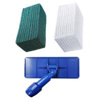 Suporte Lt Limpa Tudo Azulejo Piso 10 Fibras Brancas Para Vidro + 10 Fibras Verde Multiuso Para Piso / Parede / Louças