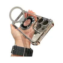 Suporte Magnético À Prova De Choque Para Capa Transparente Magsafe Com Suporte Para iPhone 15 16 17