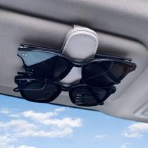 Suporte magnético de couro para óculos no quebra-sol do carro Visonx, kit com 2