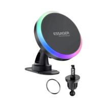 Suporte Magnético De Telefone Para Carro RGB 15W Qi Carregador Sem Fio Para iPhone 15 14 13 Suporte