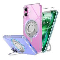 Suporte magnético para iPhone 16, capa SURPHY com anel de dedo transparente