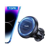 Suporte Magnético Para Telefone MagSafe TOPK Para Montagem No Ventilador Do Carro Para iPhone 15 14