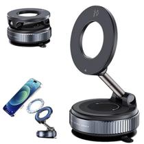 Suporte Magnético Veicular Dobrável À Vácuo Rotação 360 Capacidade de até 1,5 Kg Haste Ajustável Suporte Magnético Veicular Dobrável À Vácuo Rotação 360 Capacidade de até 1,5 Kg Haste Ajustável