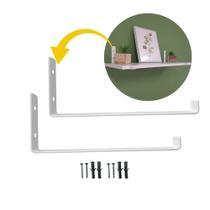 Suporte Mão Francesa Invertido para Prateleiras 20cm Cantoneira L Branca Dws Suporte Mão Francesa Invertido para Prateleiras 20cm Cantoneira L Branca Dws